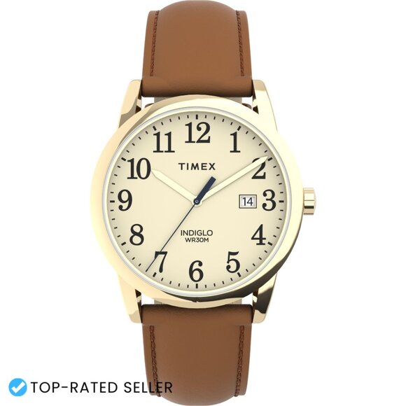 Classic Analog Watch Elegant Minimal Chic Leather Strap Indiglo Light Up main image 4